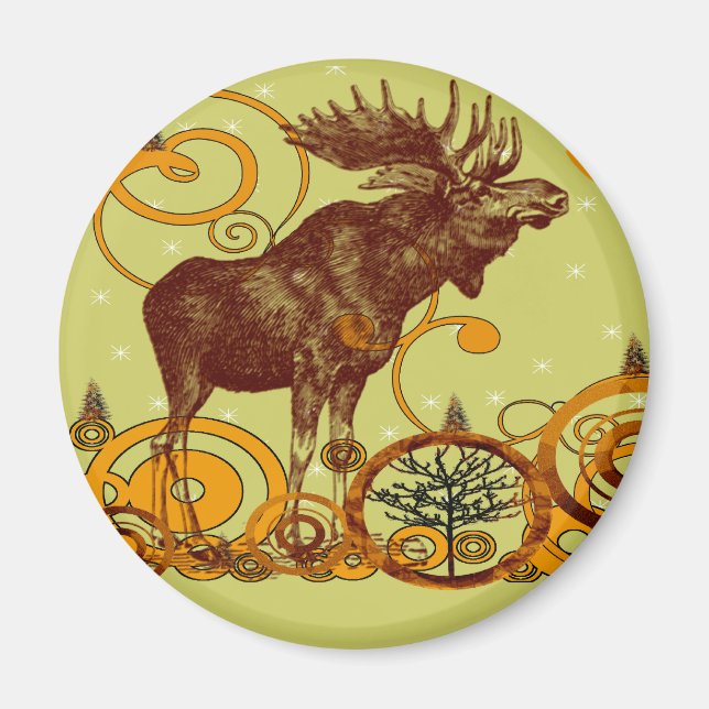 Vintage Moose Gifts Magnet (Framsidan)