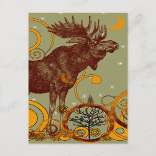 Vintage Moose Gifts Vykort