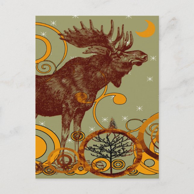 Vintage Moose Gifts Vykort (Framsida)