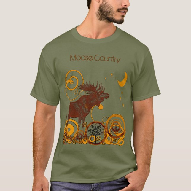 Vintage Moose Land T-shirts - (Framsida)