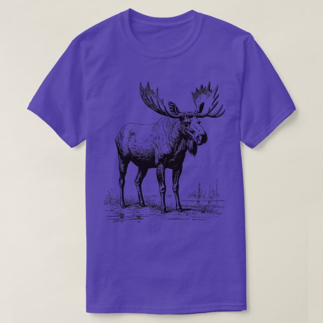 Vintage Moose Wildlife TShirt T Shirt (Design framsida)