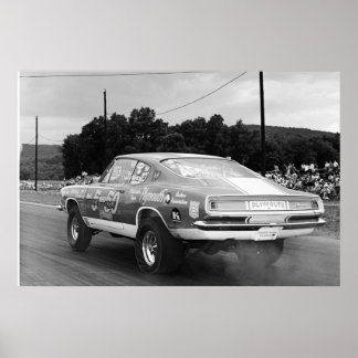Vintage Mopar Drag - Cuda - 5 & 50 Poster