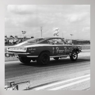 Vintage Mopar Drag - Cuda - Stackars pojke Poster
