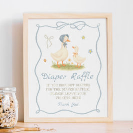 Vintage Mor Goose Baby dusch Diaper Raffle Poster