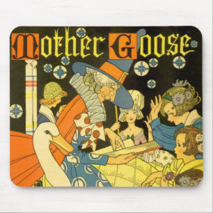 Vintage Mor Goose Läser Bokar till barn Musmatta