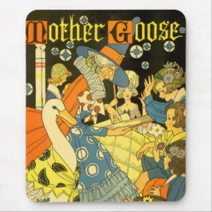 Vintage Mor Goose Läser Bokar till barn Musmatta