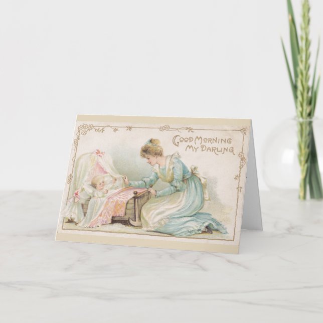 VINTAGE MOR & NYFÖDD BEBIS MEDDELANDE (Framsida)