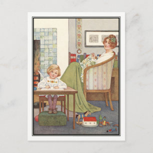 Vintage Mor och barn av Millicent Sowerby Vykort