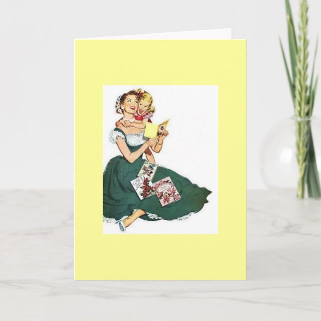 Vintage Mor och dotter Kort (Framsida)