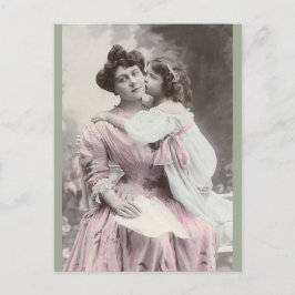 Vintage Mor Och Dotter Vykort
