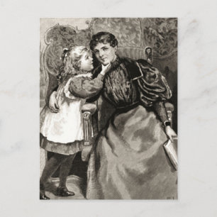 Vintage Mor och dotter Vykort