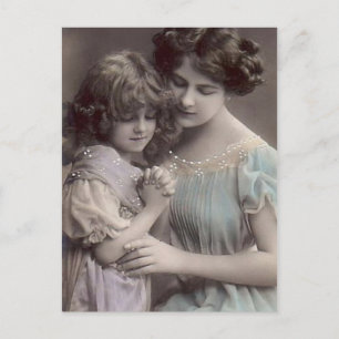 Vintage Mor och dotter Vykort