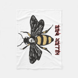 Vintage Mördare bin teckning Fleecefilt