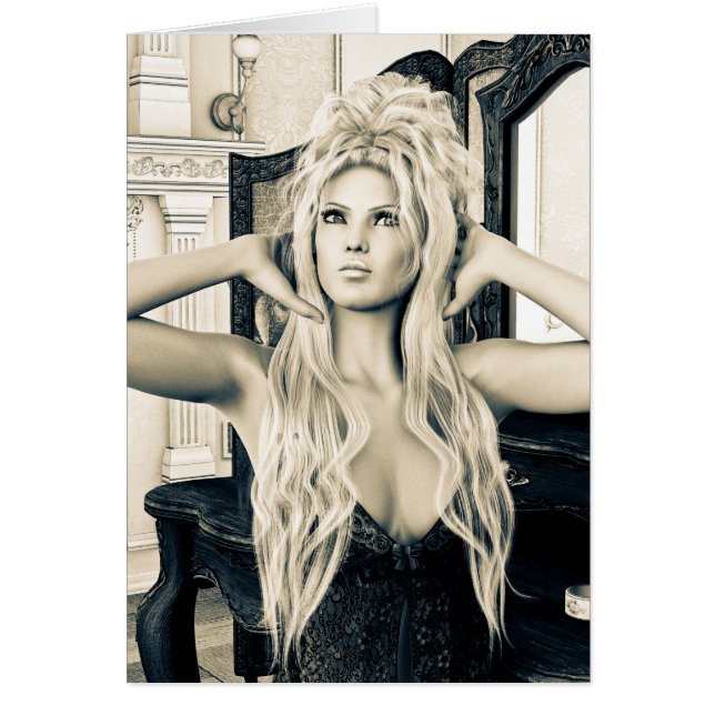 Vintage Morgon Hälsningskort (Framsidan)