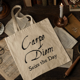 Vintage Mörk Academia Carpe Diem Scholarly Latin Tygkasse