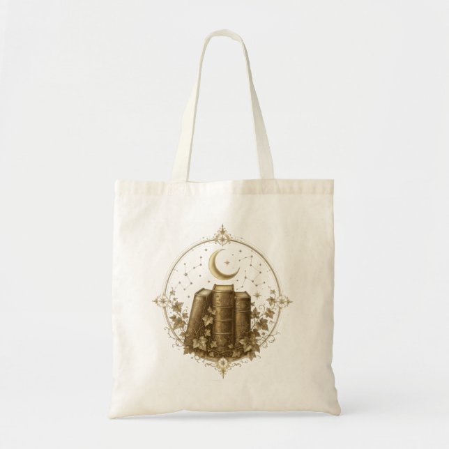 Vintage Mörk Akademi Böcker Tote Väskor (Framsidan)