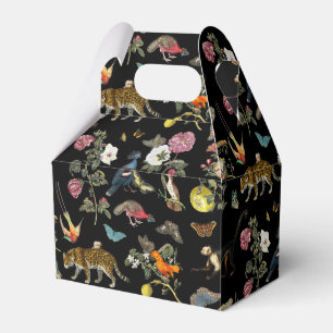 Vintage Mörk Botaniskt Vilda djur i skogen Presentaskar