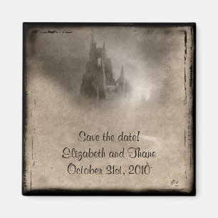 Vintage Mörk Castle Gothic Spara datum Magnet