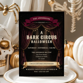 Vintage Mörk Cirkus Halloweenfest Inbjudningar
