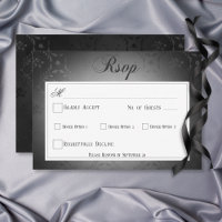 Vintage Mörk Gothic Black Damask Bröllopsmiddag