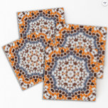Vintage Moroccan Mosaic Orange Blue Ceramic Tile Kakelplatta<br><div class="desc">En plågad marockansk mosaikmålad mönster-damm i stil vintage. Organiska penseldrag och ångest tvättar för ett jordnära stil och en antika känsla. Orangens blå nyanser.</div>