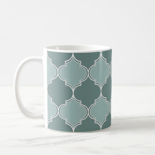 Vintage Moroccan trellis quatrefoil seamless patte Kaffemugg (Vänster)