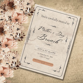 Vintage mors dag, firande Mamma, en speciell dag Inbjudningar