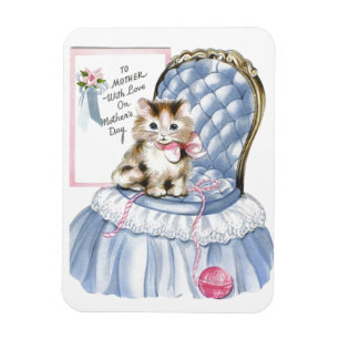 Vintage Mors dag Kitten Magnet