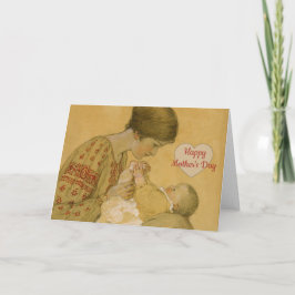 Vintage Mors dag Mor-Baby Vignette Kort