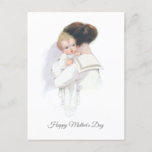 Vintage Mors dag Mor och Baby Helg Vykort