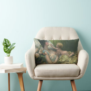 Vintage mors dag, viktoriansk mamma med bebis lumbarkudde