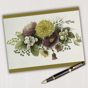 Vintage Morsa och Berries Blommigt Vykort