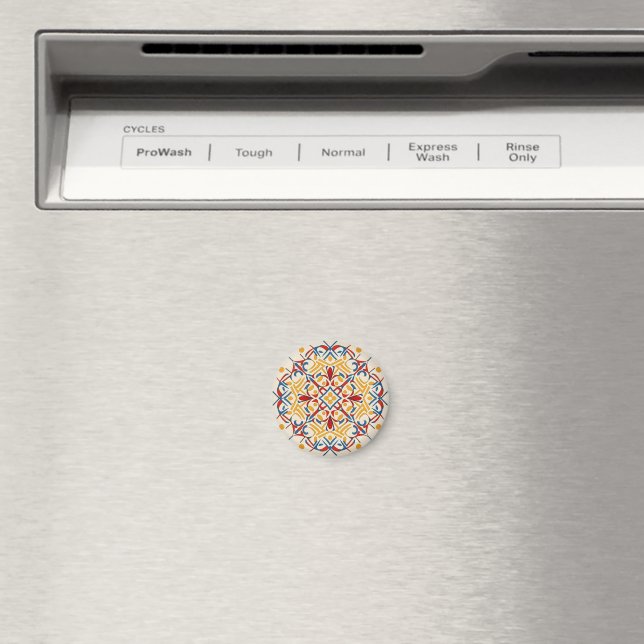 vintage mosaic mandala magnet (In Situ (Dishwasher))