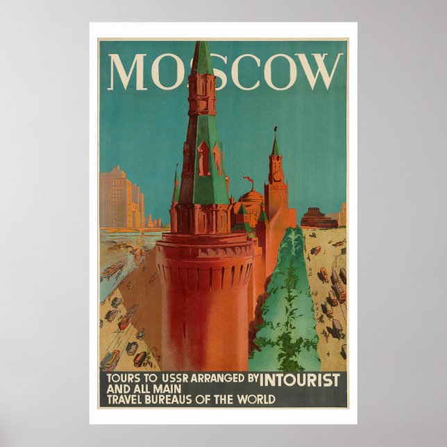 Vintage Moskva Inturist Poster (Framsidan)