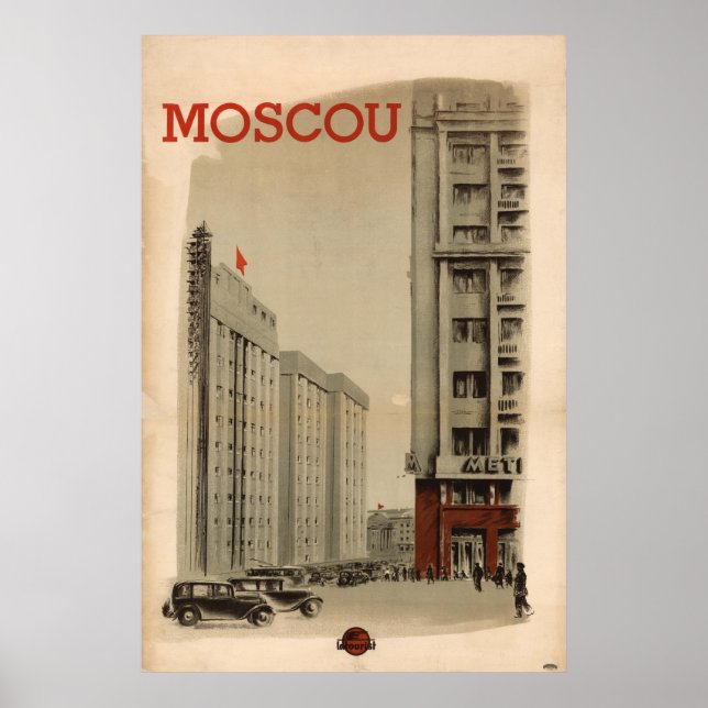 Vintage Moskva Travel Poster (Framsidan)