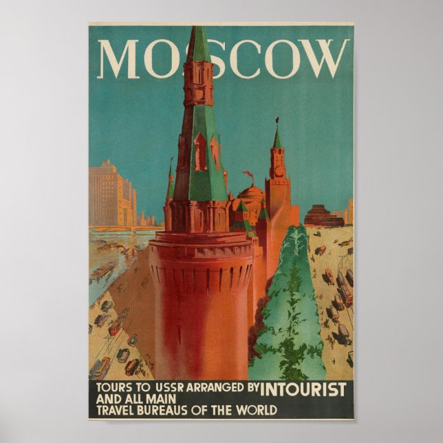 Vintage Moskva Travel Poster (Framsidan)