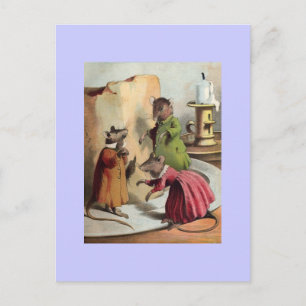 Vintage Möss i Anpassadet Clothes Art Postcard Vykort