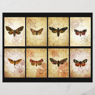 Vintage Moth ATC-skrotbokskort
