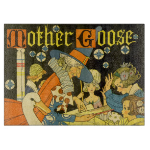 Vintage Mother Goose läser böcker för barn