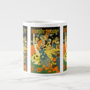 Vintage Mother Goose läser böcker för barn Jumbo Mugg