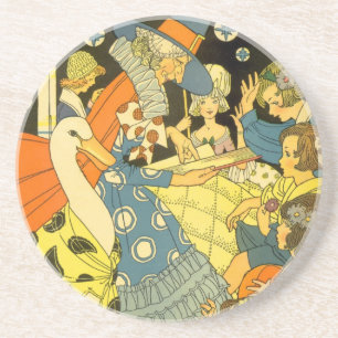 Vintage Mother Goose läser böcker för barn Underlägg