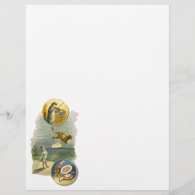 Vintage Mother Goose ramsan Hey Diddle (Framsida)