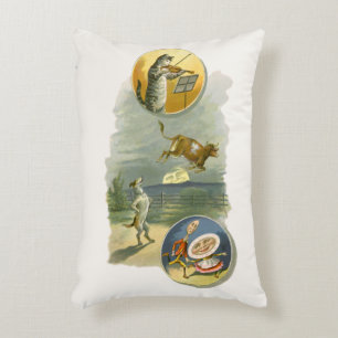 Vintage Mother Goose ramsan Hey Diddle Prydnadskudde