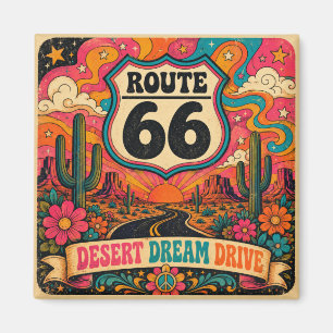 Vintage Mother Road Sextiotal Trippig Motorväg Magnet