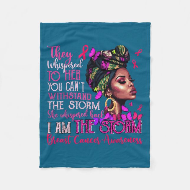 Vintage Motivational Suprt Breast Cancer Awareness Fleecefilt (Framsidan)