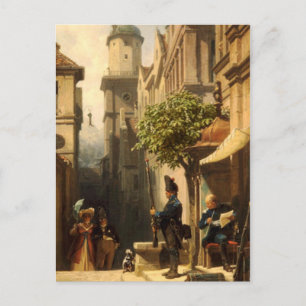 Vintage Motive - han kommer - Spitzweg Postcard Vykort
