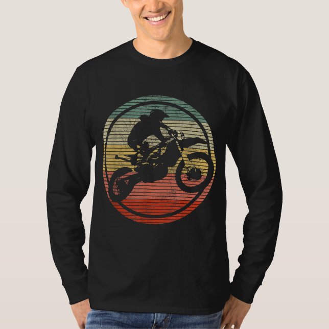 Vintage Motocross Dirt Bike Biker Gift T Shirt (Framsida)