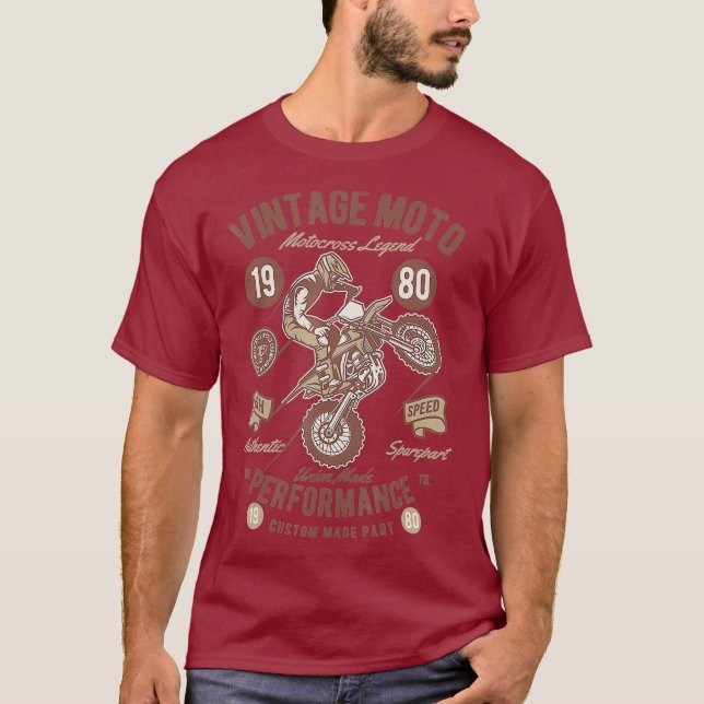 Vintage motocross-legend t shirt (Framsida)