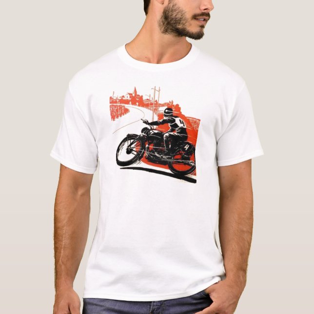 Vintage Motor Bike Tävling Tee (Framsida)