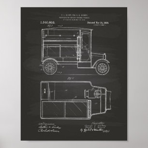 Vintage Motor Fordon 1920 Patent Art - Chalkboard Poster